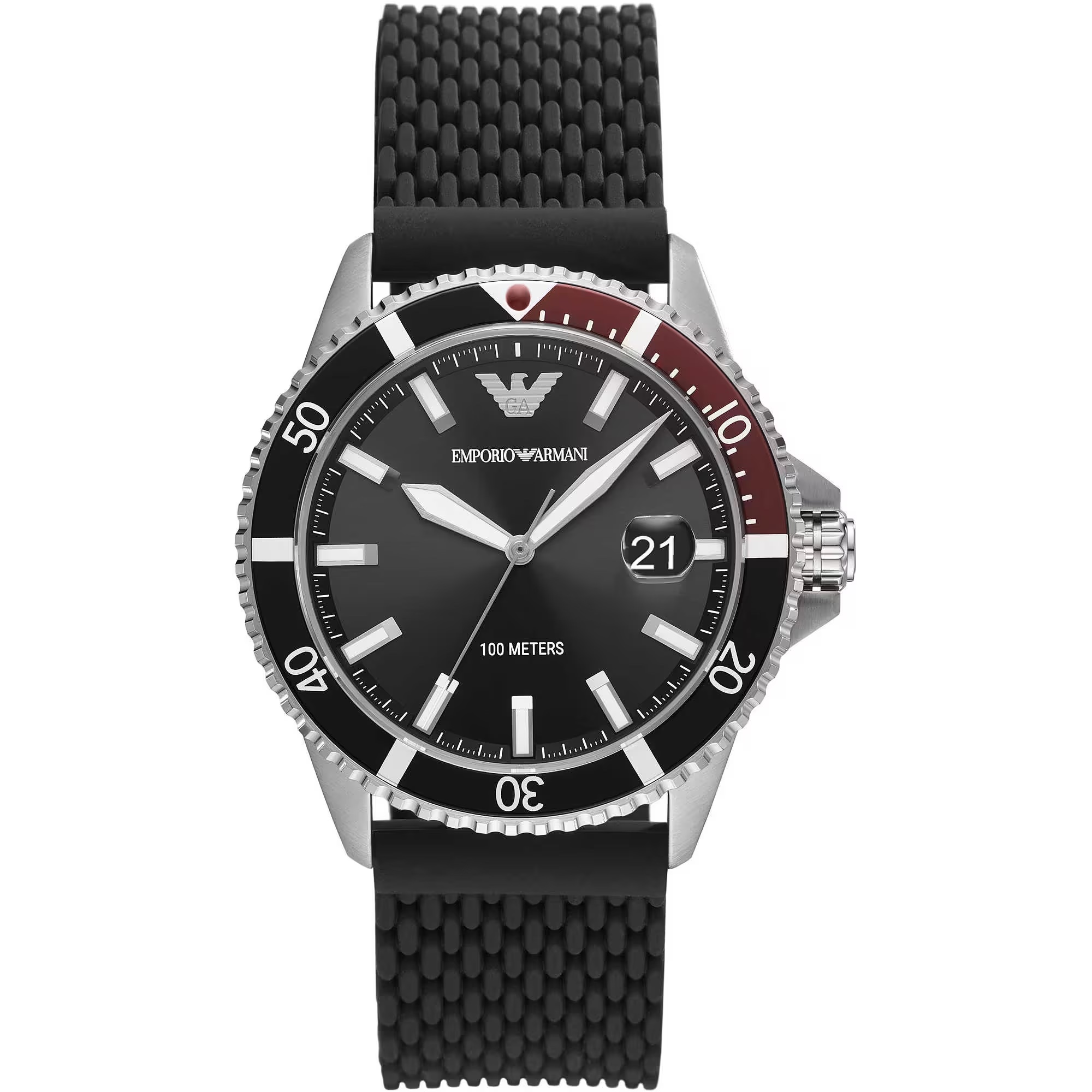 

Элегантные кварцевые стальные часы для мужчин Armani Emporio, черный