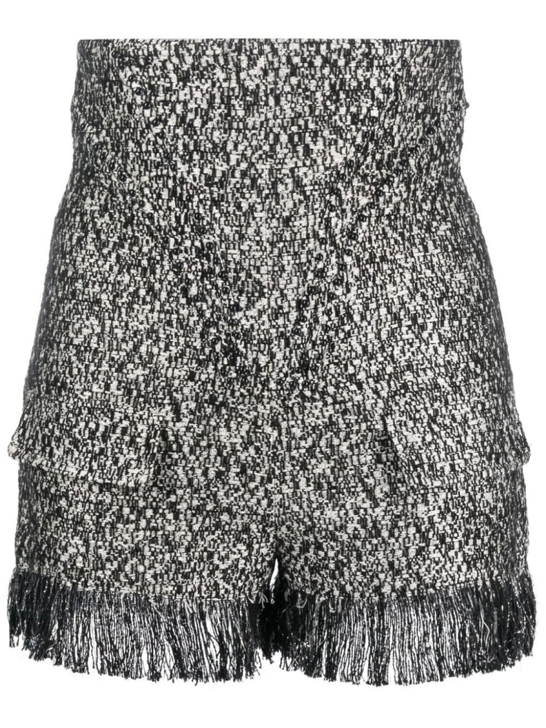 

Genny high-waist fringed shorts, черный