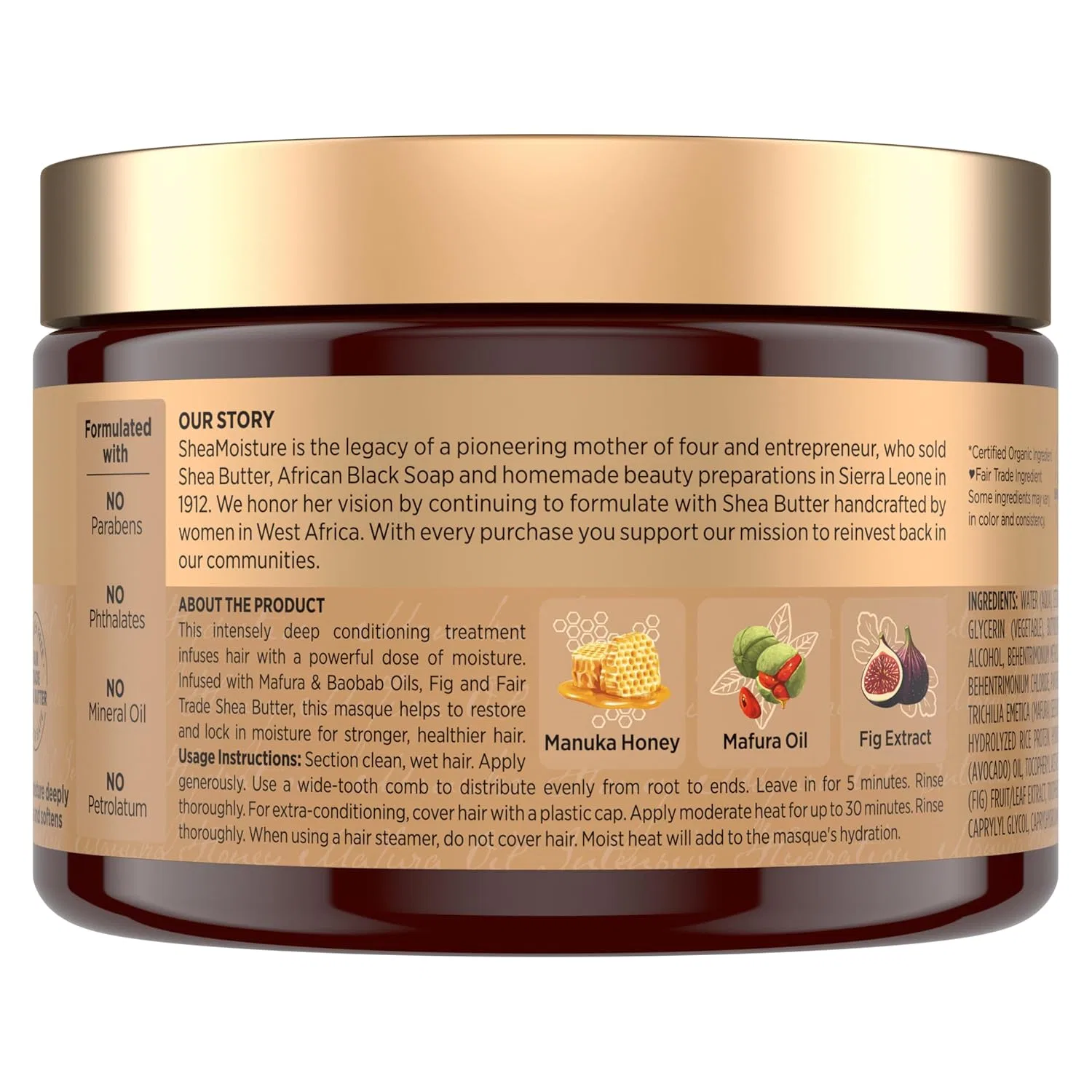 Маска для волос «Manuka Honey & Mafura Oil Intensive Hydration» от Shea Moisture Shea Moisture, 2-White — фото 2