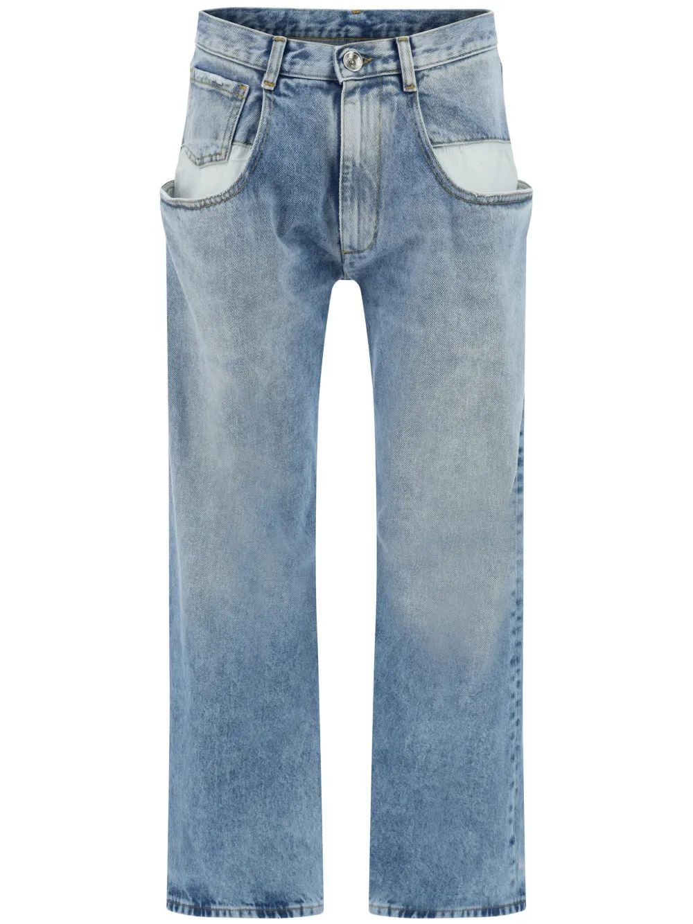 

Прямые джинсы с контрастными карманами MAISON MARGIELA, синий