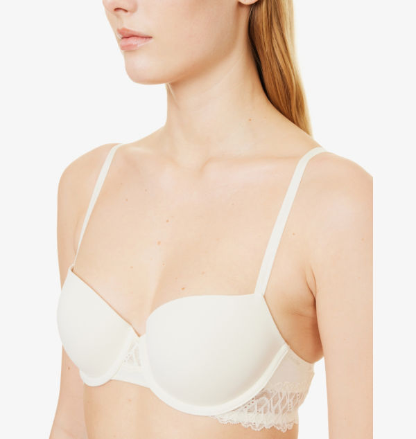 Бюстгальтер-Балконет Attraction Light Line с кружевной отделкой из эластичной ткани Calvin Klein, белый — фото 4