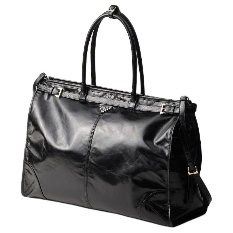 PRADA Сумка-шоппер Bonnie Leather, мужская сумка через плечо, черная — фото 2