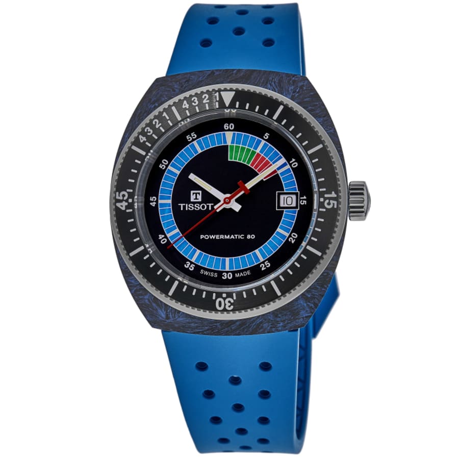 

Tissot Sideral S Powermatic 80 синие мужские часы с каучуковым ремешком T145.407.97.057.01