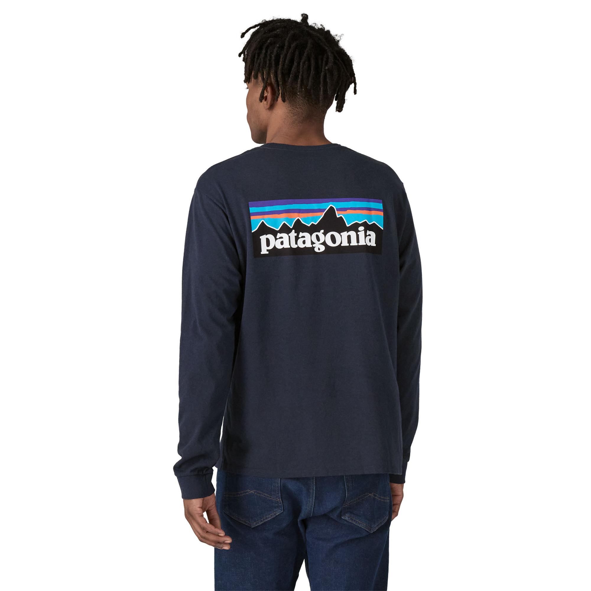 

Мужская футболка с длинными рукавами с логотипом P-6 Responsibili-Tee Patagonia, New Navy, Синий, Мужская футболка с длинными рукавами с логотипом P-6 Responsibili-Tee Patagonia, New Navy