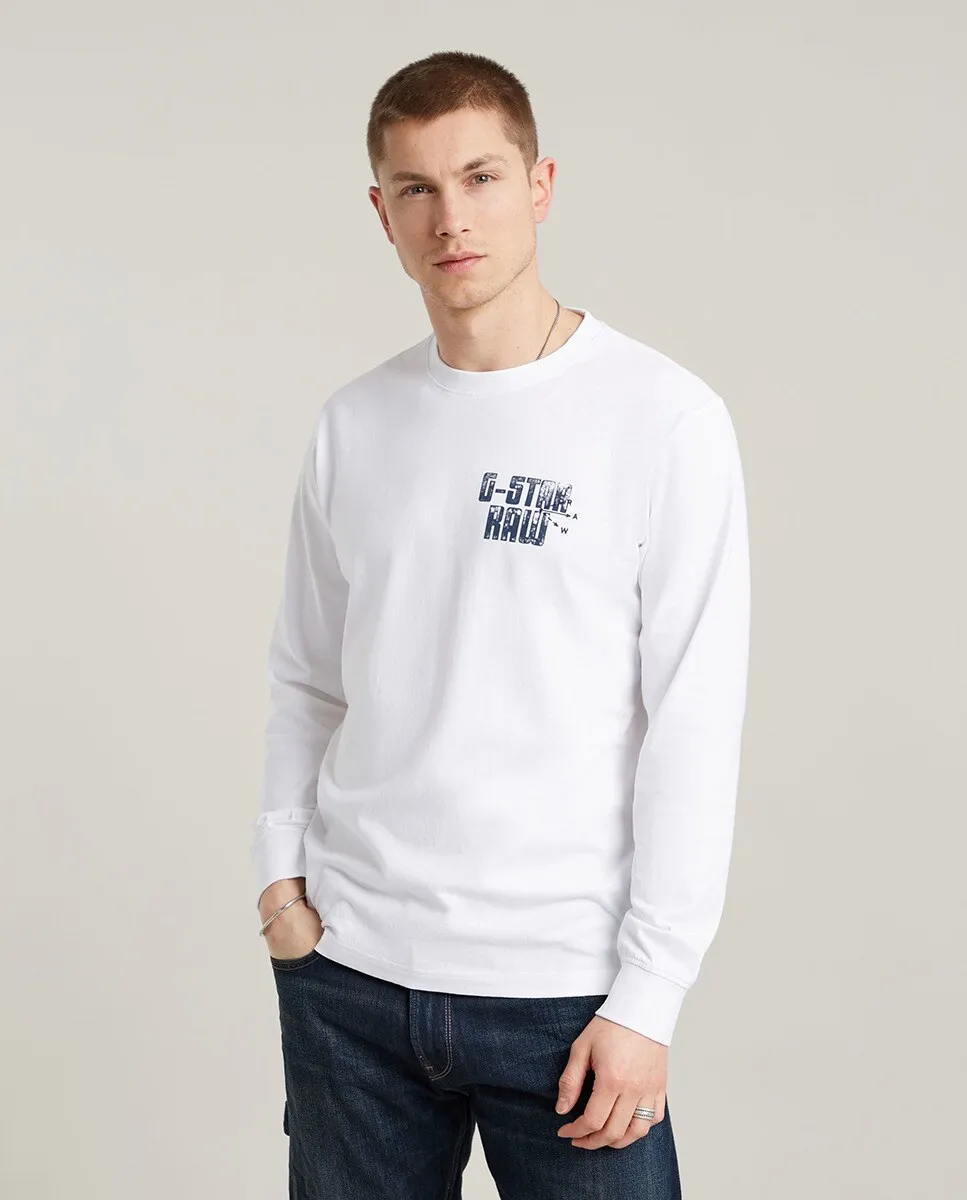 

Мужская футболка с рисунком на спине Big Crane G-Star Raw, белый