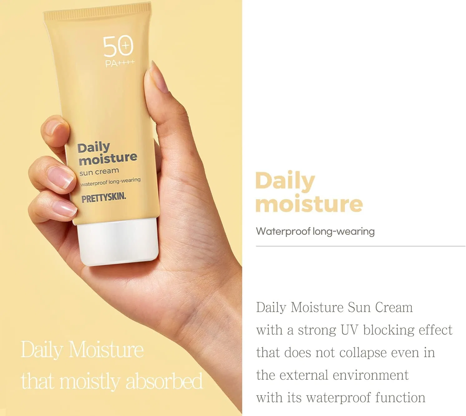 Солнцезащитный крем для лица PRETTYSKIN Daily Moisture SPF50+ PA++++ 70 мл — фото 3