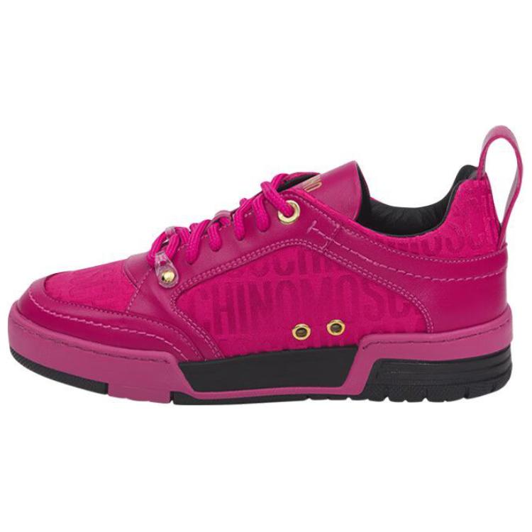 Женские футболки Allover Low-Top Skateboard Fuchsia MOSCHINO — фото 2