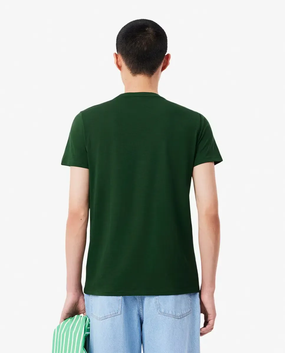 Футболка мужская Lacoste хлопок пима, короткий рукав, зеленый — фото 2