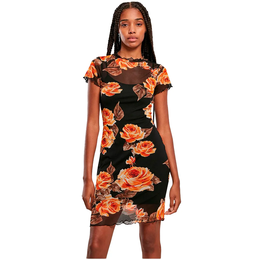

Платье с коротким рукавом Urban Classics Mesh Double Layer, черный