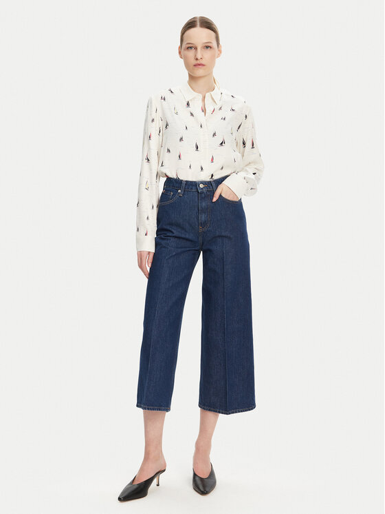 Свободная рубашка WW0WW44036 Tommy Hilfiger, экрю — фото 2