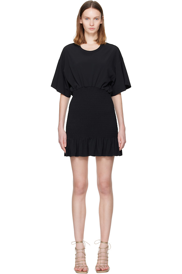 

Свободное мини-платье из кади The Attico, черный