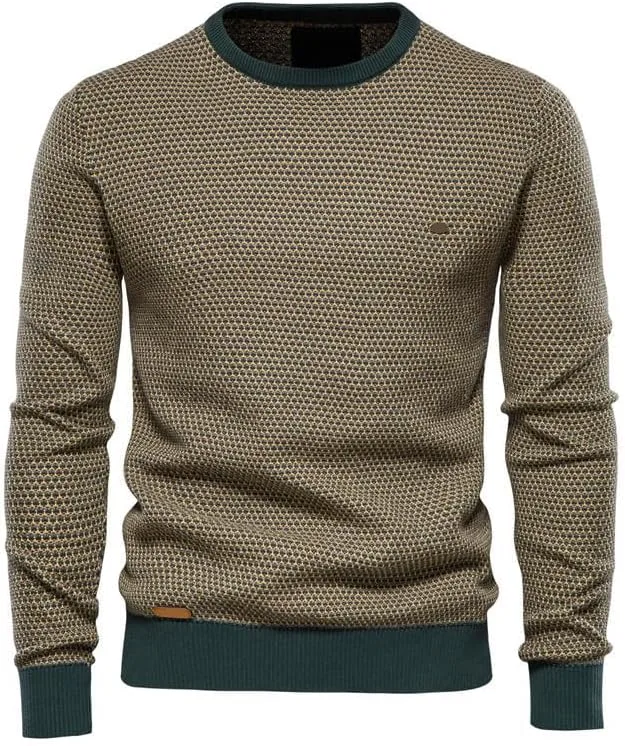 

Мужской свитер с воротником-гольф, мягкий, классический, с резинкой по краю, длинный рукав LUORUAN