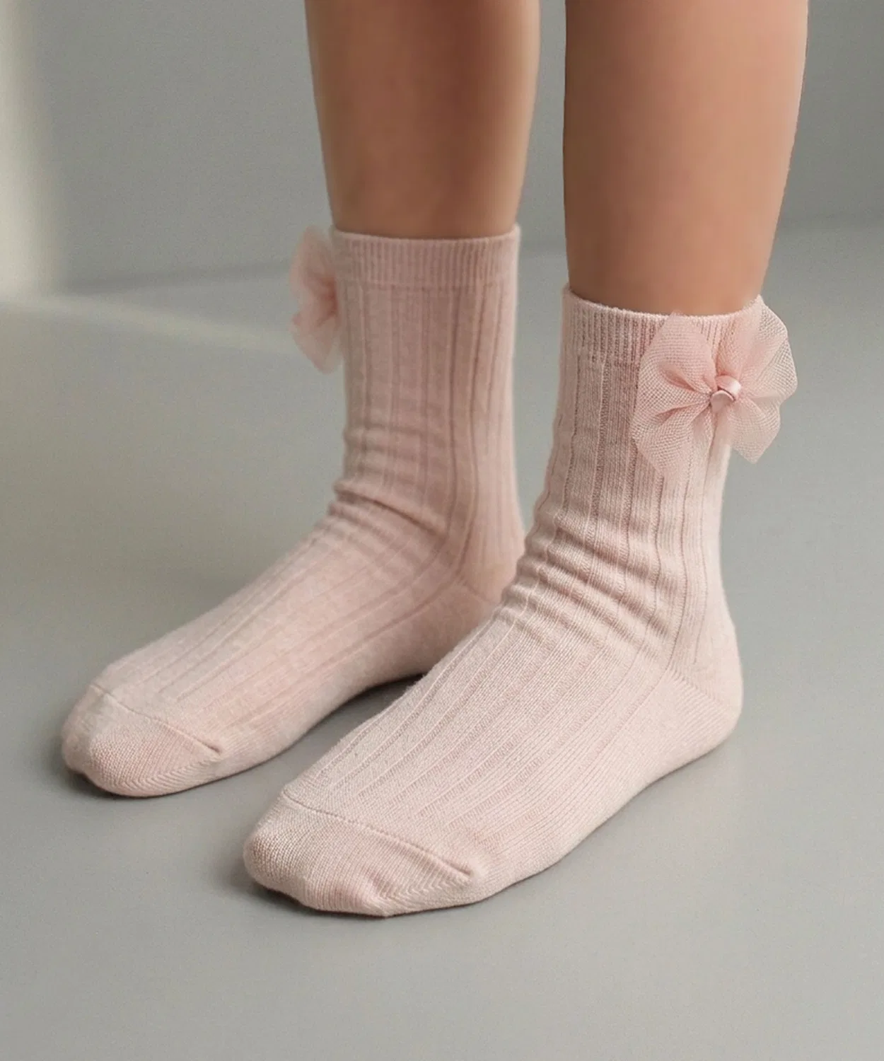 Носки с бантом Pririe Ribbon Socks, средняя длина, розовый