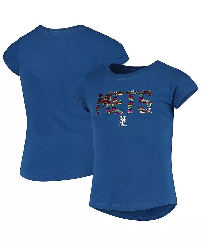 

Футболка Big Girls Royal New York Mets с пайетками New Era, синий