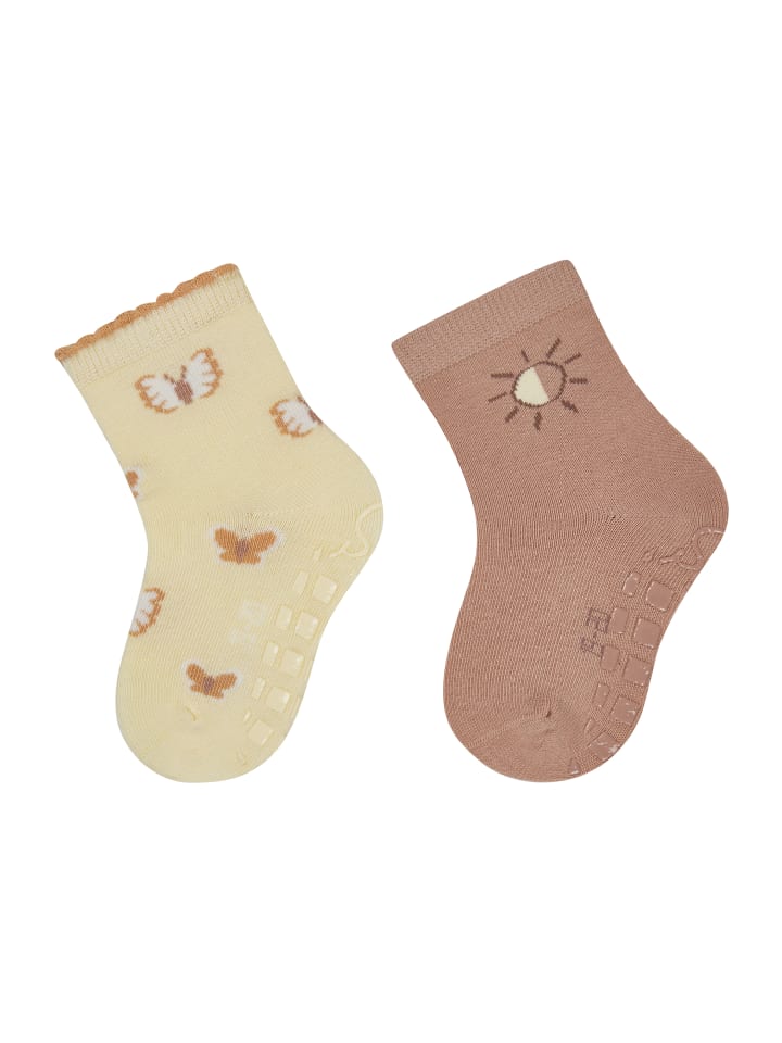 

Sterntaler Носки из АБС-пластика, комплект из 2 штук, с рисунком бабочек, темно-желтого цвета