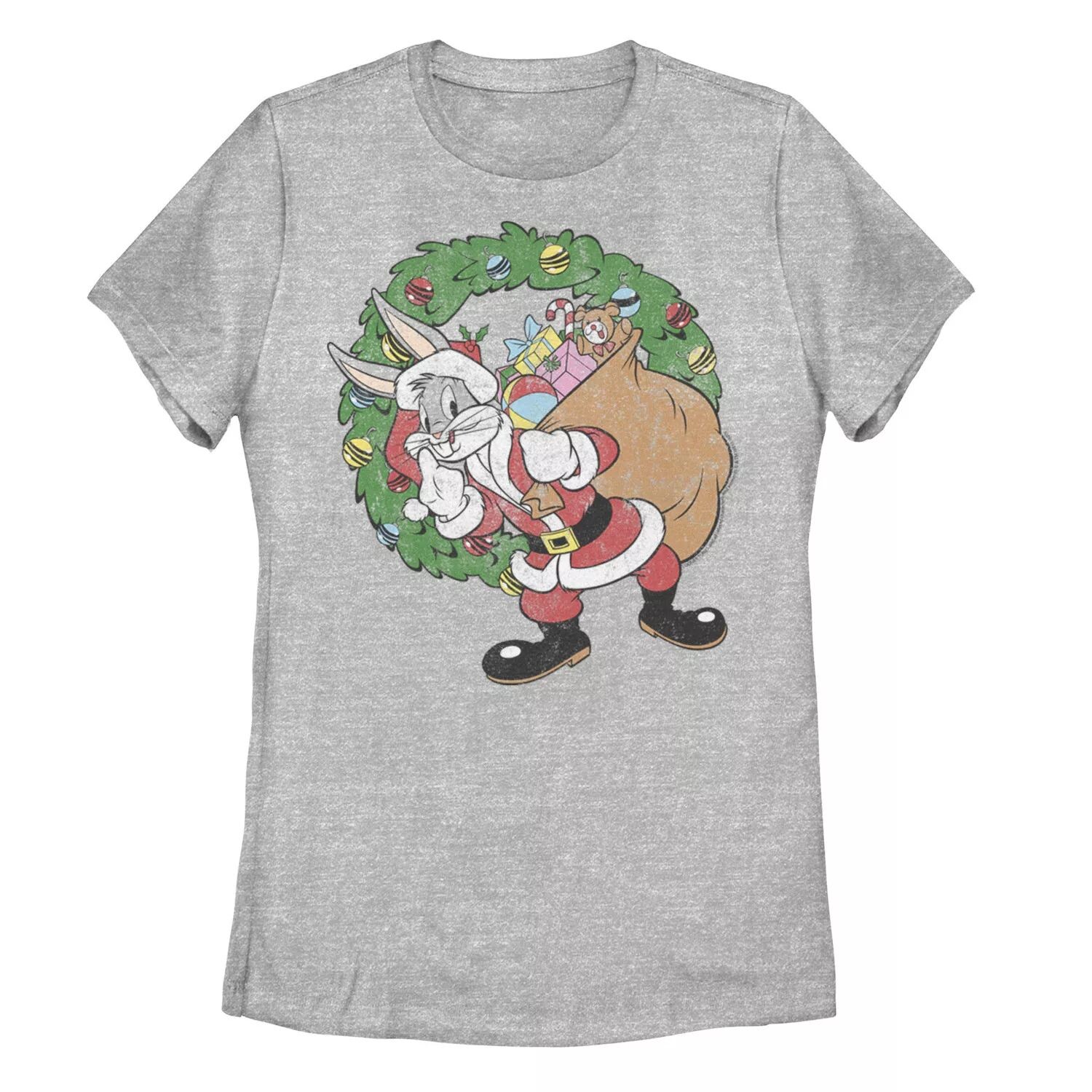 

Рождественская футболка Looney Tunes для детей с кроликом и Санта-Клаусом Licensed Character