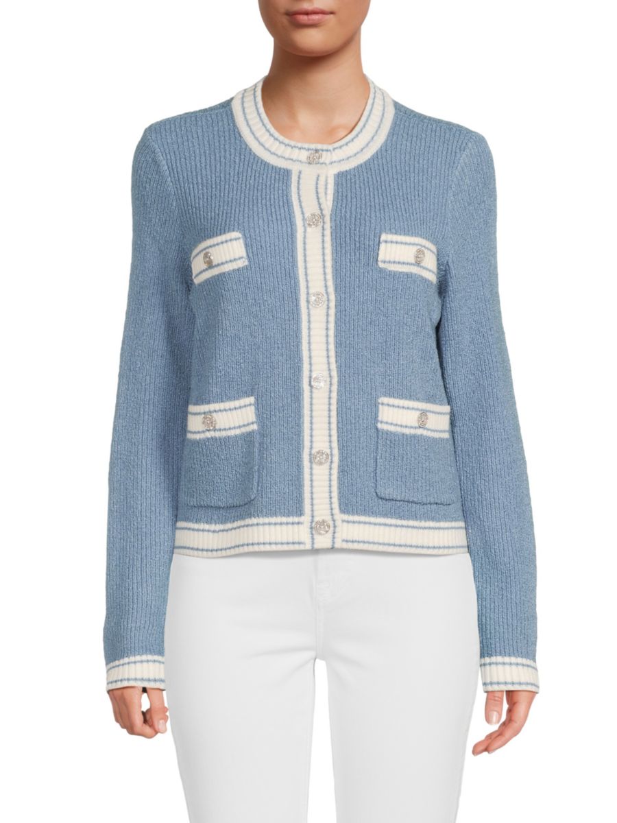 

Кардиган в мелкий рубчик Karl Lagerfeld Paris, цвет Indigo Blue
