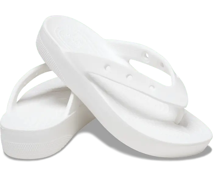 

Классические шлепанцы на платформе Crocs женские, цвет White