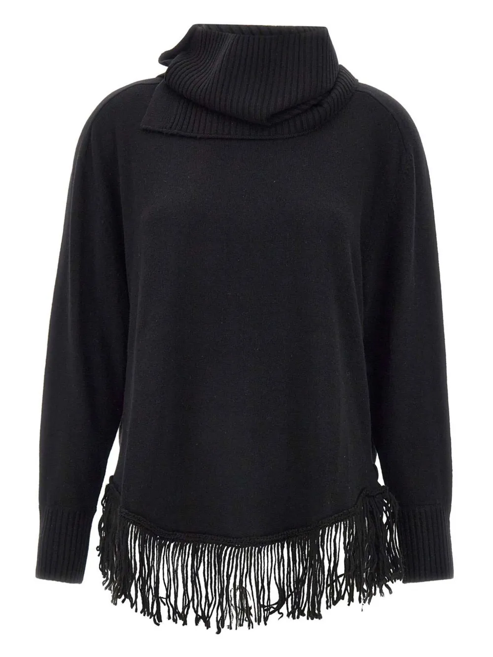 

Водолазка с бахромой ELENA MIRO`, черный