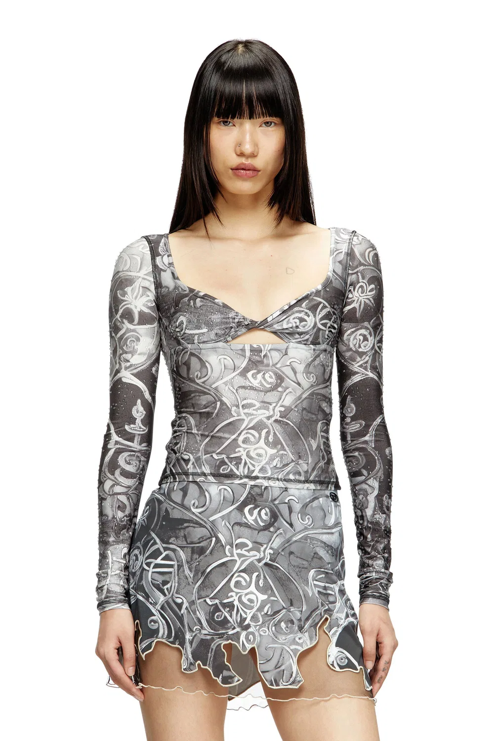 Женская футболка с длинными рукавами T-ANTICA-LS Diesel, gray
