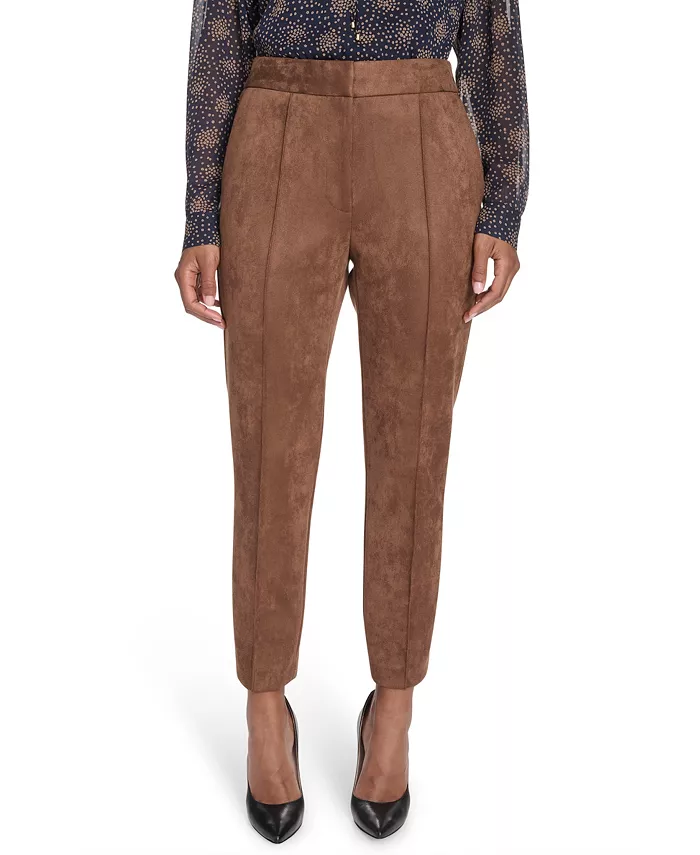 

Женские замшевые брюки с высокой талией до щиколотки Tommy Hilfiger, коричневый