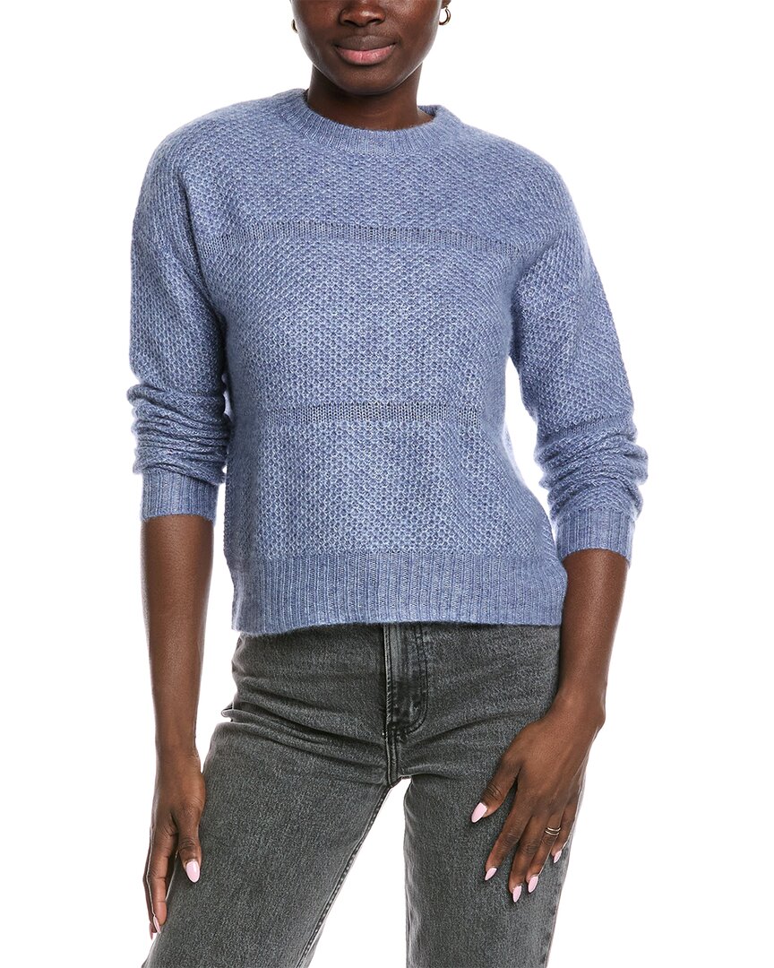 

Осенний кашемировый свитер с медовой вязкой из смеси кашемира и шелка Autumn Cashmere, синий