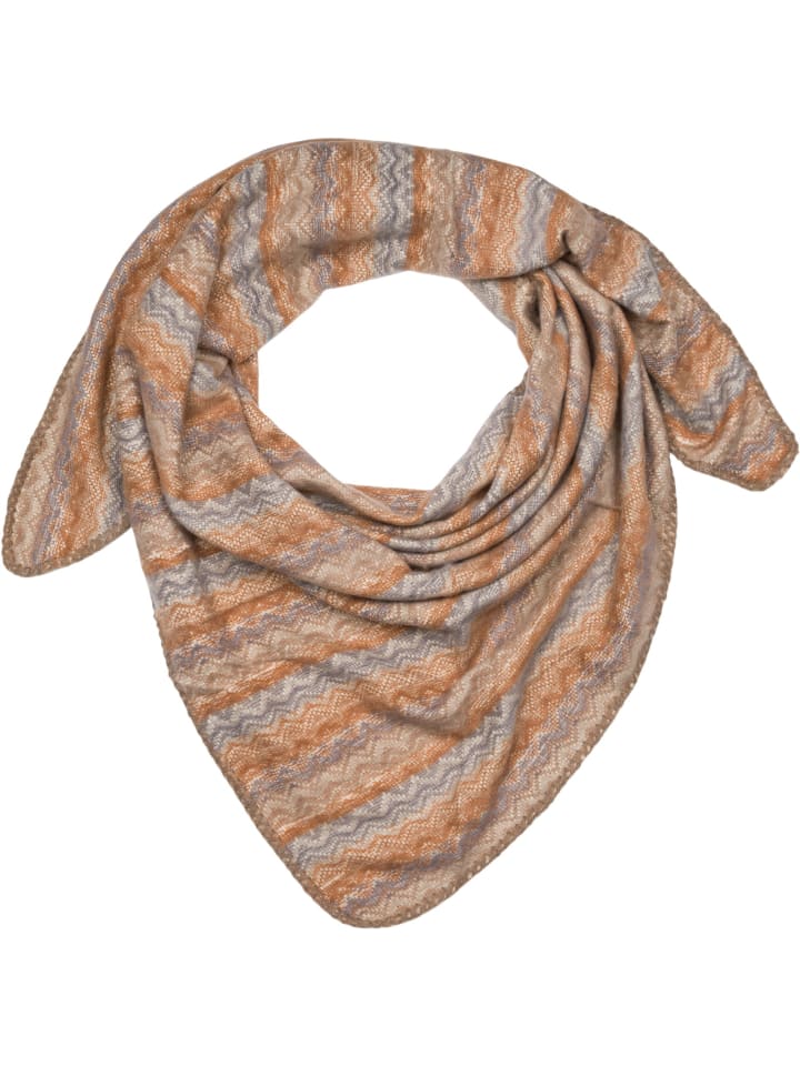 

Треугольный шарф с зигзагообразным узором в коричнево-бежево-серых тонах. styleBREAKER