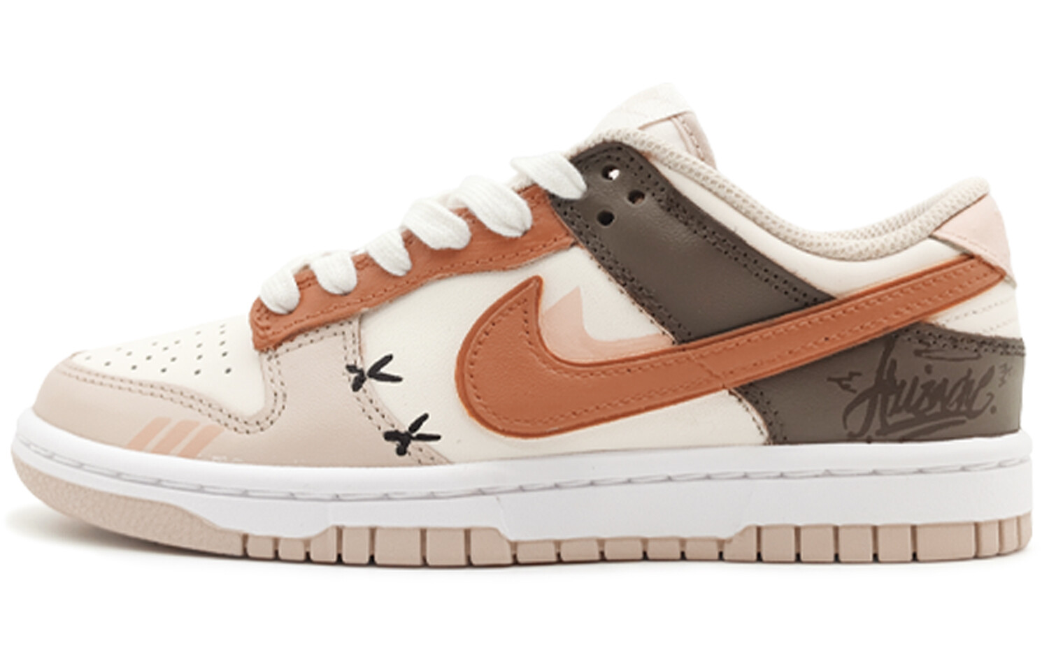 

Кроссовки Nike Dunk Skateboarding Shoes Women's Low-top Beige/brown, светло-желтый