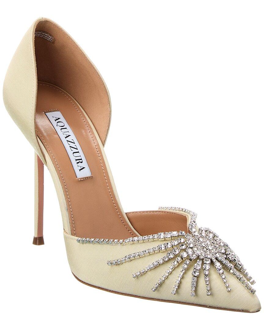 Aquazzura Sunshine 105 Grosgrain Pump, белый