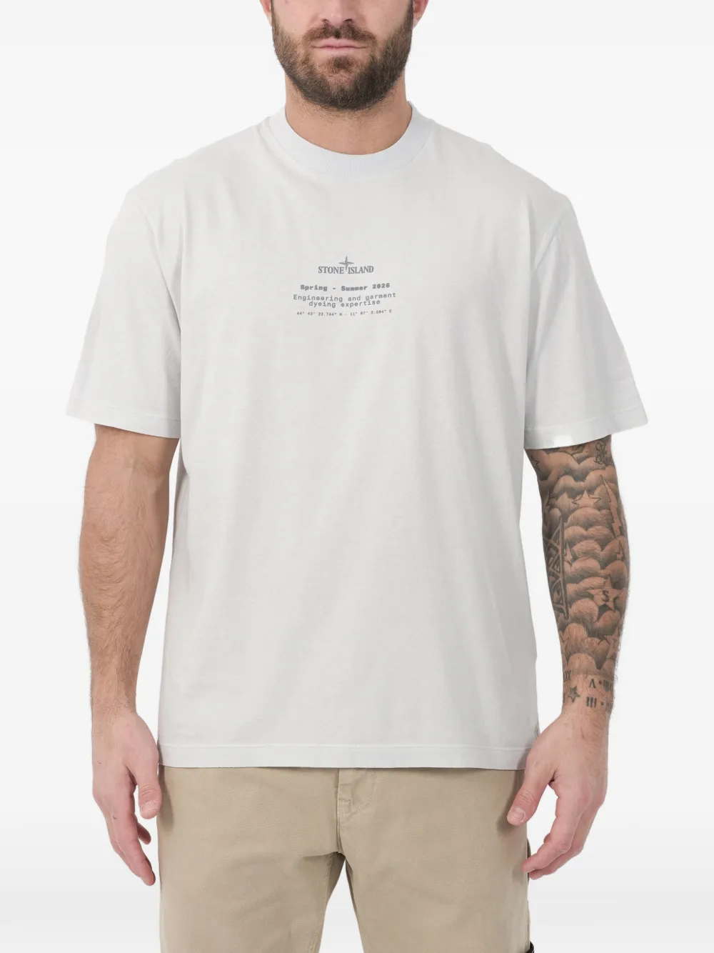 

Футболка с принтом-логотипом Stone Island, синий