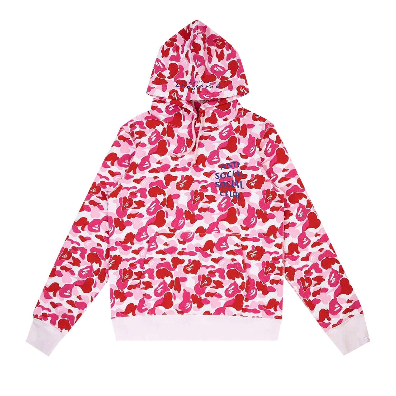 

BAPE x Anti Social Social Club ABC Камуфляжный пуловер с капюшоном Розовый