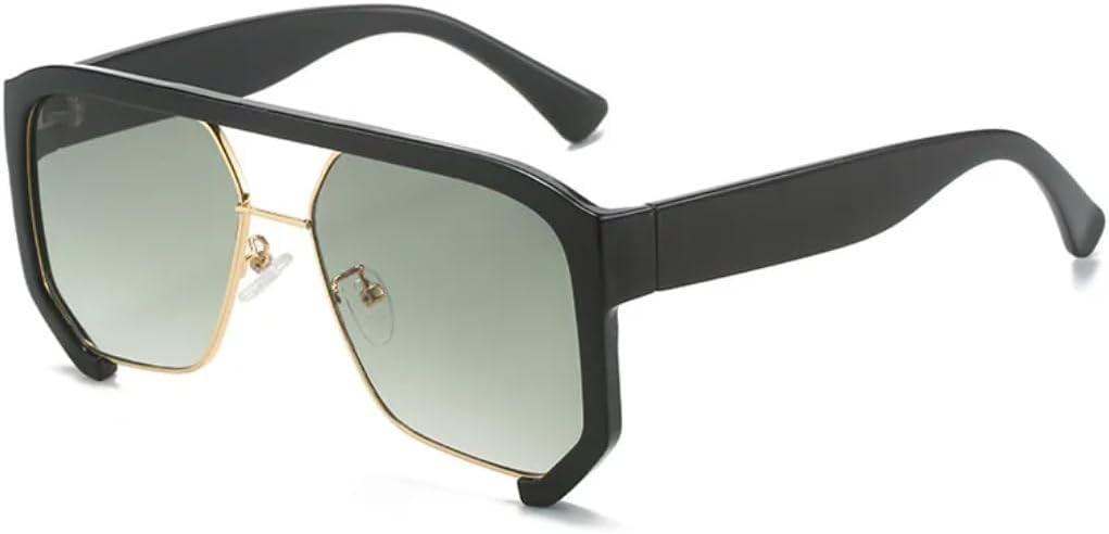 

Солнцезащитные очки в полуободковой квадратной оправе для женщин и мужчин в стиле панк-ретро, ​​роскошные, винтажные, с защитой от УФ-излучения UV400 UATXTAU, Black Green