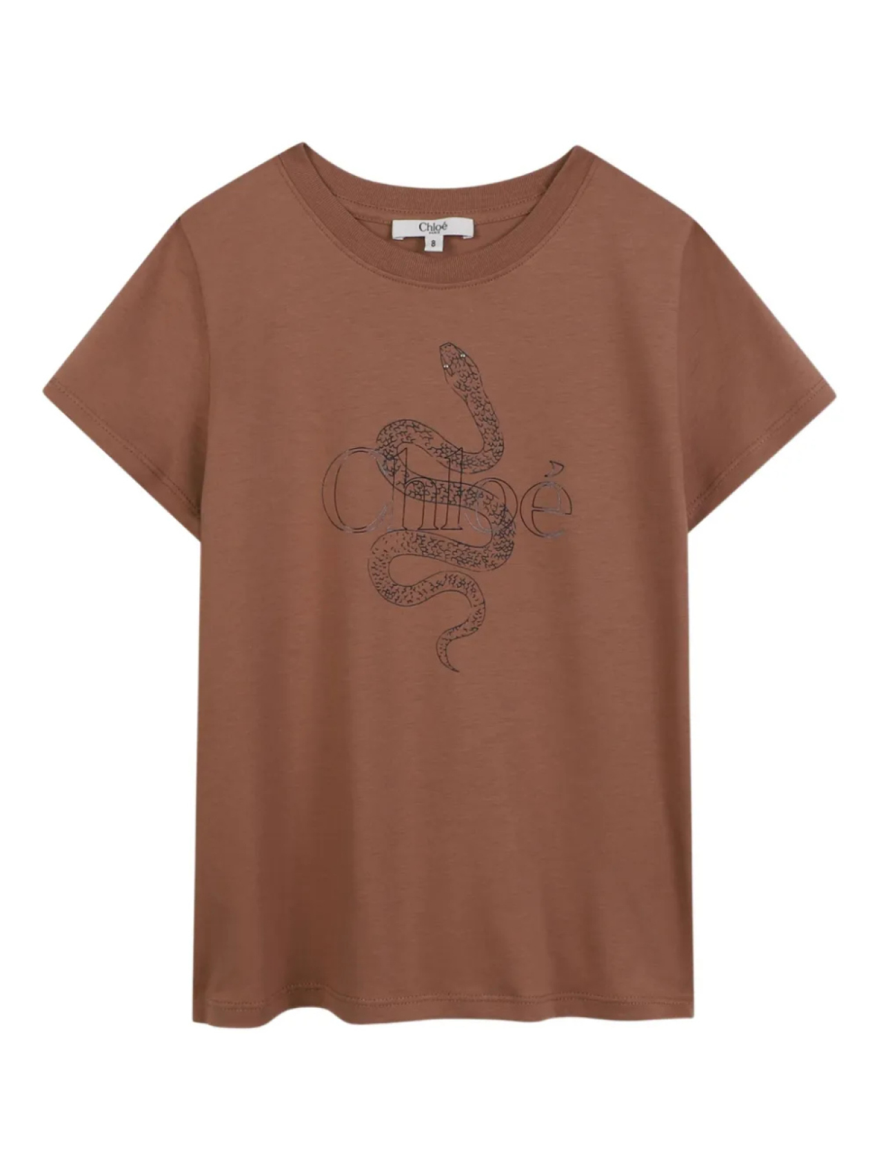 

Chloé Kids футболка с графичным принтом, коричневый