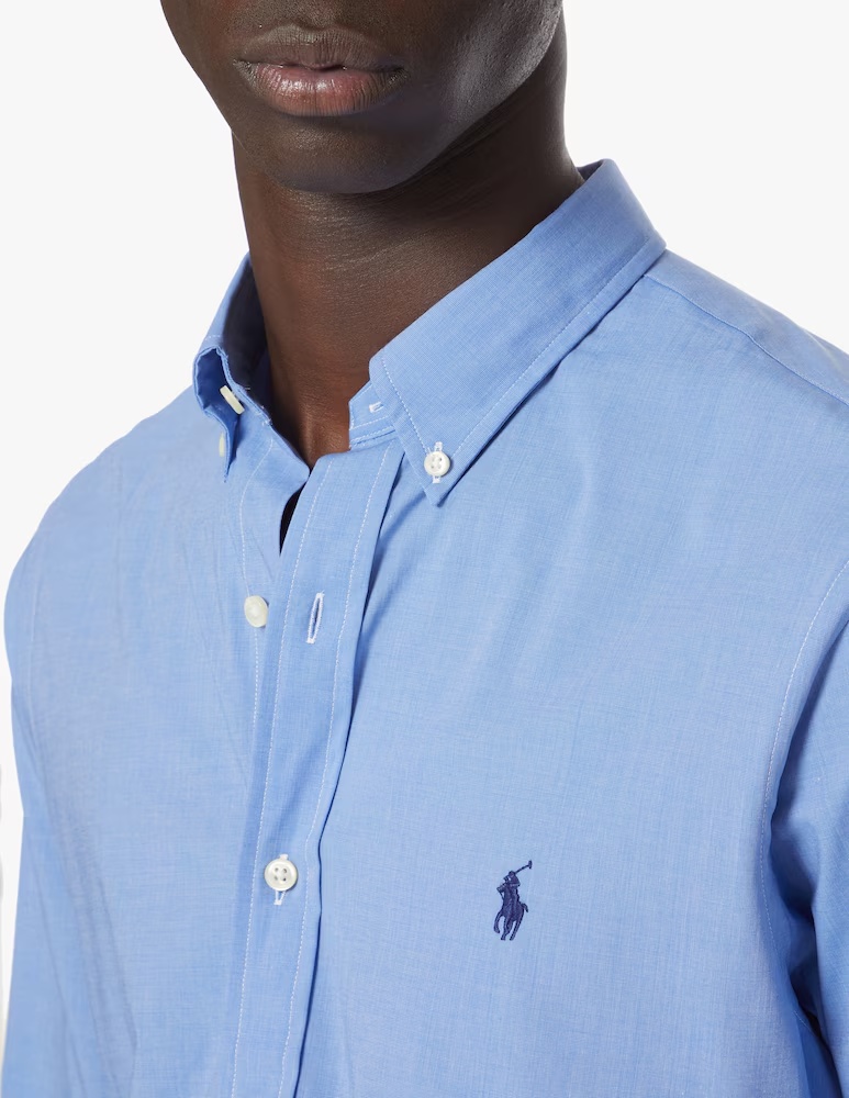 Спортивная рубашка из бистряка Polo Ralph Lauren, цвет Blue End On End — фото 4