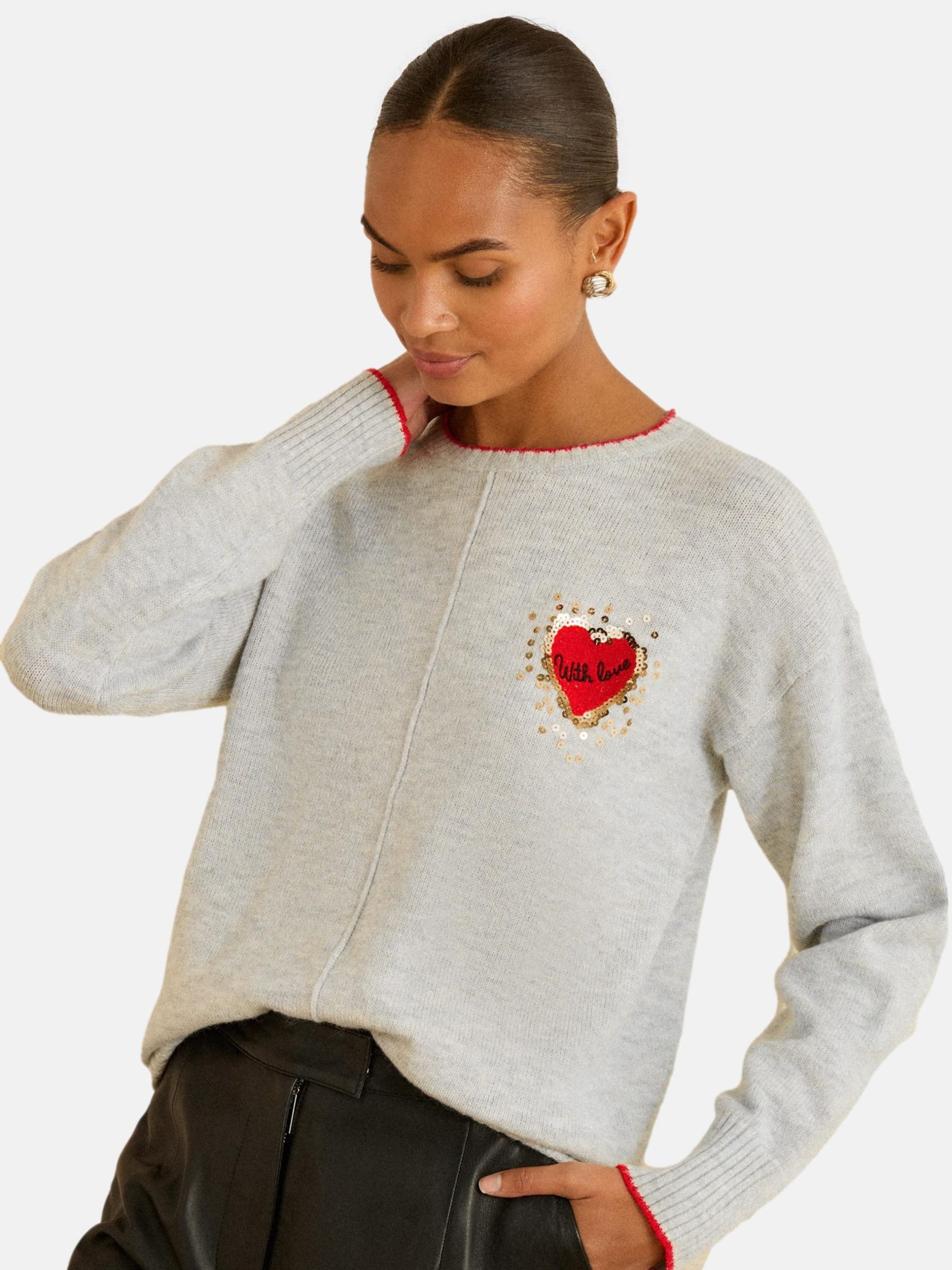 

Love & roses Свитер в сером цвете