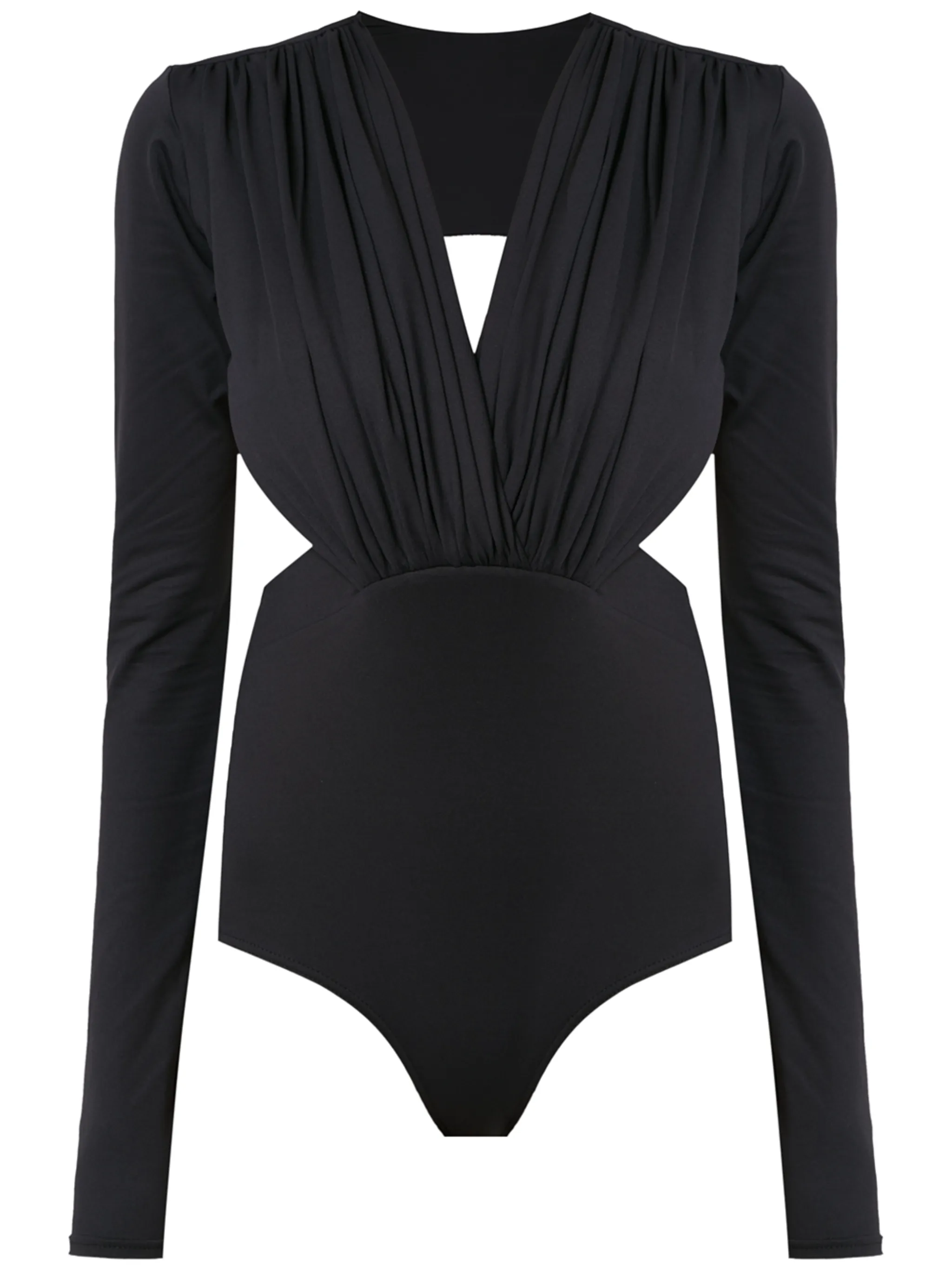 

Боди с длинными рукавами и вырезанными деталями Amir Slama, черный