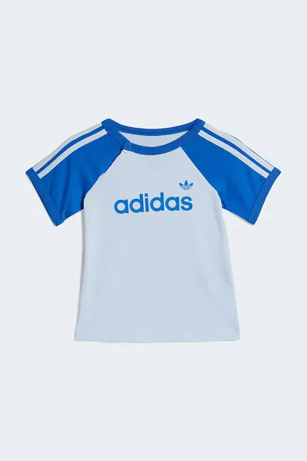 Комплект детский из футболки и шорт Adidas Originals, синий — фото 2