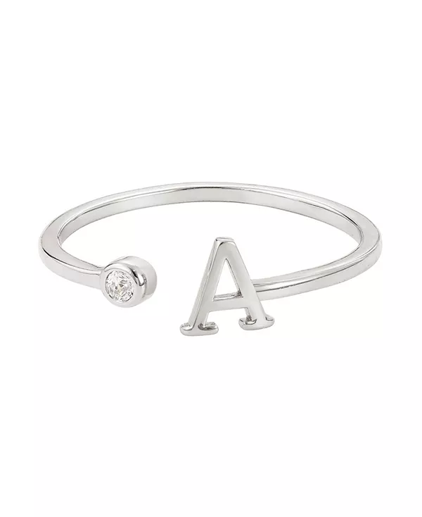 

Серебряное регулируемое кольцо с фианитами Adornia, silver-a