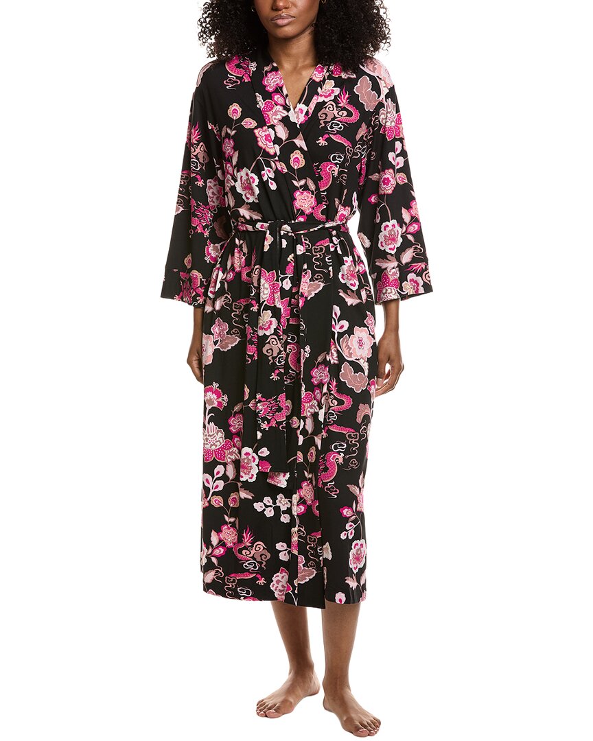 

Уютный вязаный халат N Natori Fleur Dragon, черный