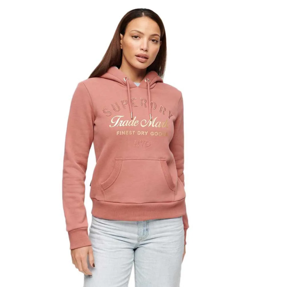 

Худи Superdry Luxe Metallic Logo, розовый