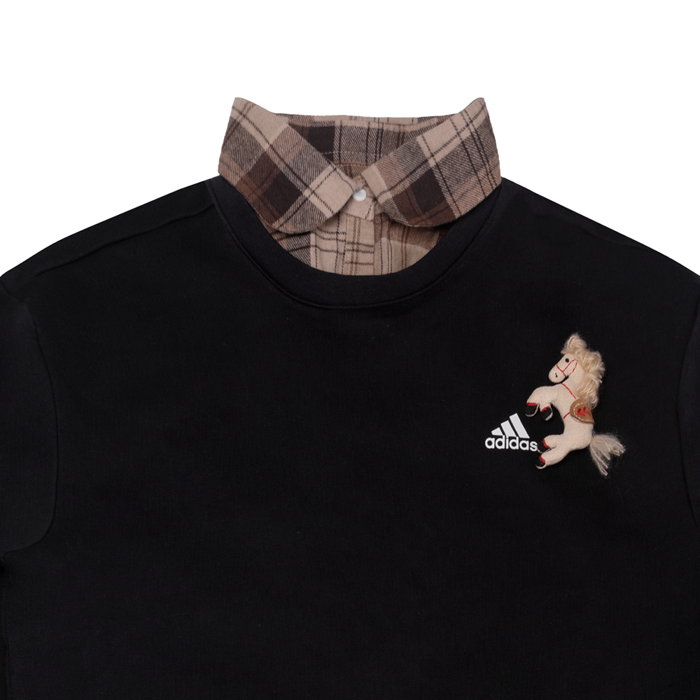 Adidas Свитшот LABEL Unisex Black Lapel Moderate Mock Two Piece — фото 4