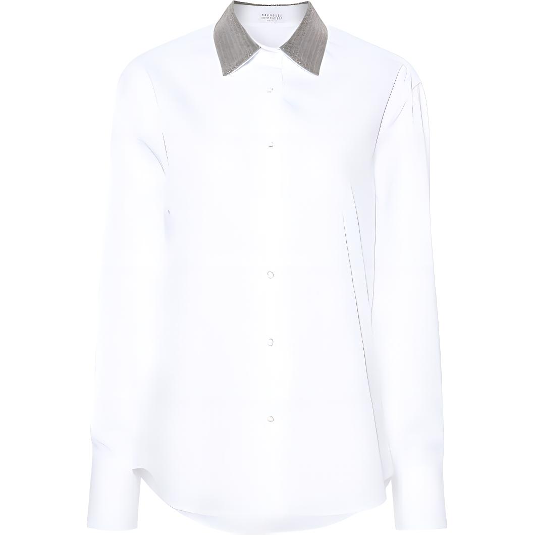 

Рубашка с длинными рукавами на пуговицах Brunello Cucinelli, белый