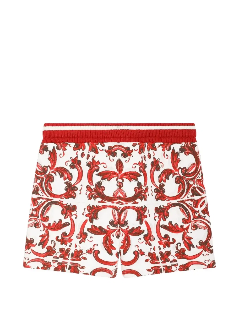 Флисовые шорты-бермуды с майоликовым принтом Dolce & Gabbana Kids, белый — фото 2