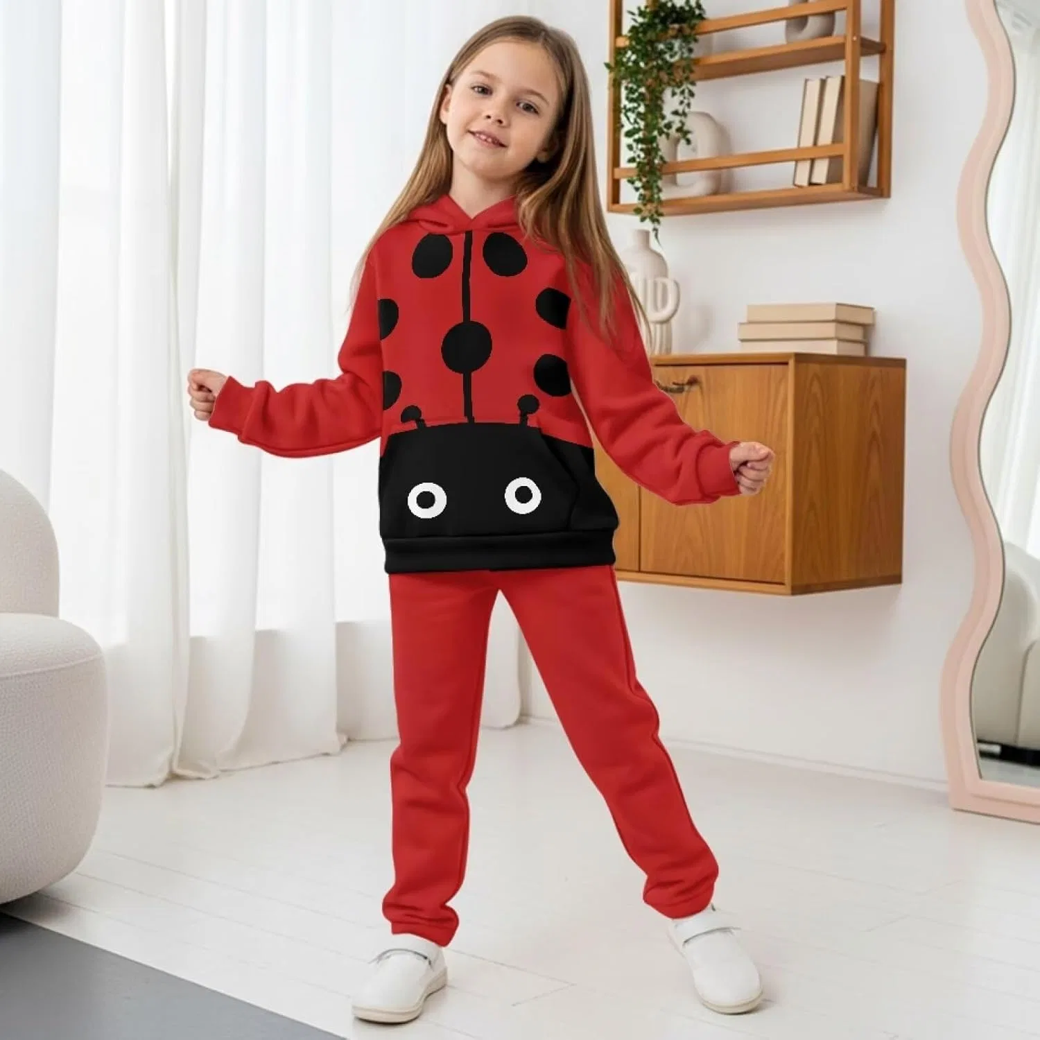 Детский спортивный костюм Pensura, набор из худи и джоггеров, Big-eyed Red Ladybug — фото 3