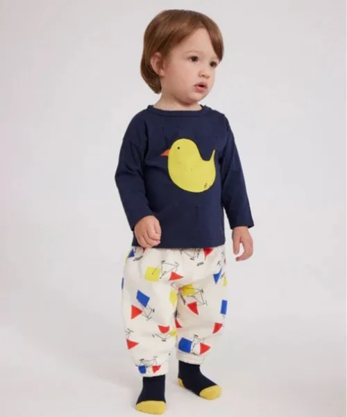Спортивные штаны с принтом велосипедов Bobo Choses из хлопка, офф-вайт — фото 2