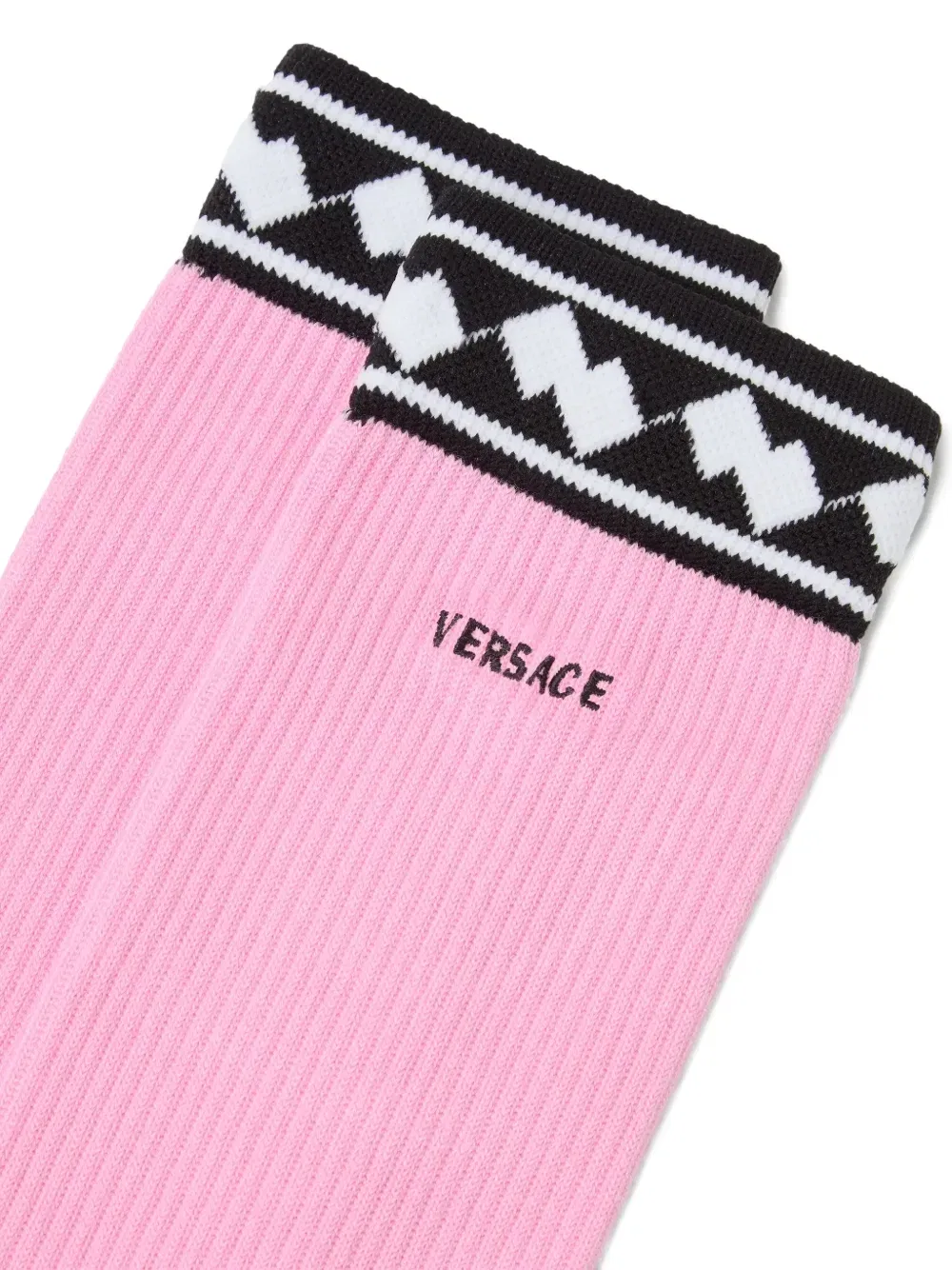 Носки с вышивкой VERSACE, розовый — фото 2