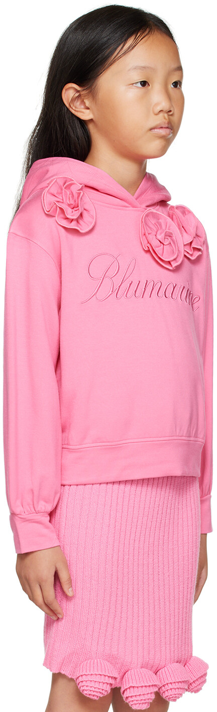 

Детское розовое худи с вышивкой Miss Blumarine, Розовый, Детское розовое худи с вышивкой Miss Blumarine