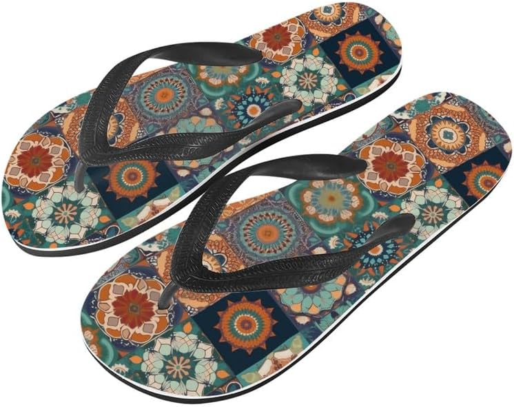 

Женские пляжные шлепанцы Semiouray с камуфляжным принтом, подсолнечник, тюльпан, легкие летние тапочки, сандалии-вьетнамки для отпуска на Гавайях, Ethnic Geometry Floral