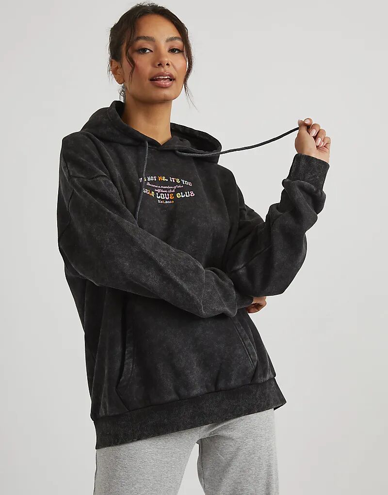 

Толстовка Skinnydip London Self Love Club с принтом кислотной стирки серого цвета