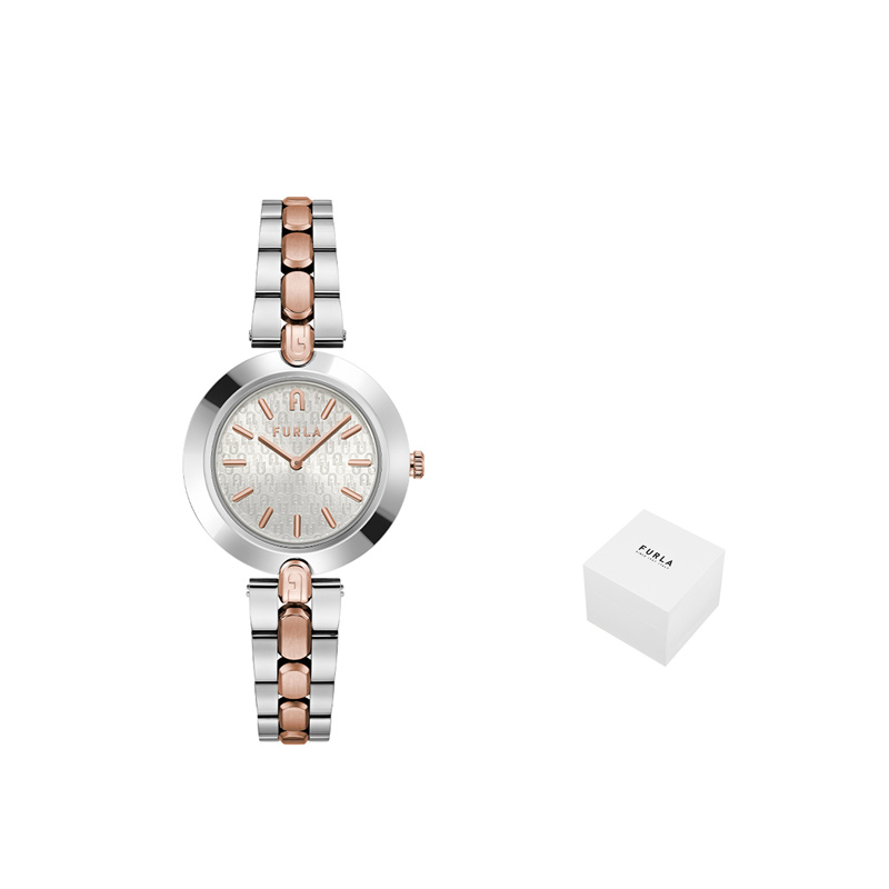 

Furla Часы Wrist Watch Quartz Movement Stainless Steel Watchband 34mm Silver Dial Women's Watch, Rose Gold